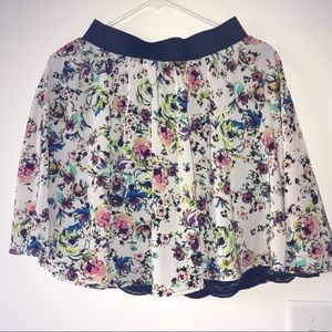 Floral and Lace Layered Skirt